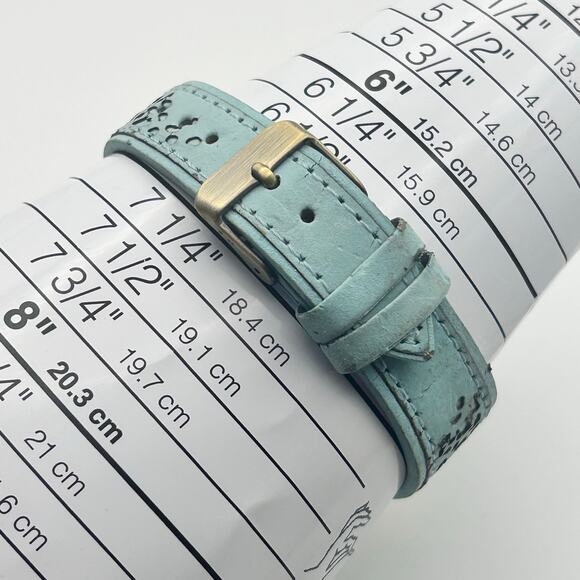 Women’s Elephant Dial Stainless Steel Blue Leather Watch Working New Battery - Picture 4 of 8